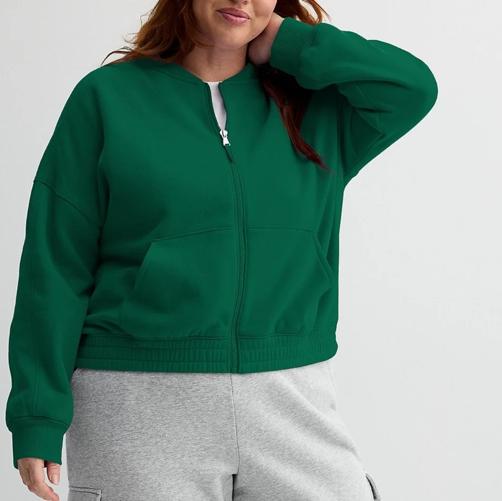 NWT 2XL Fleece Jacket w Pockets Bomber Style